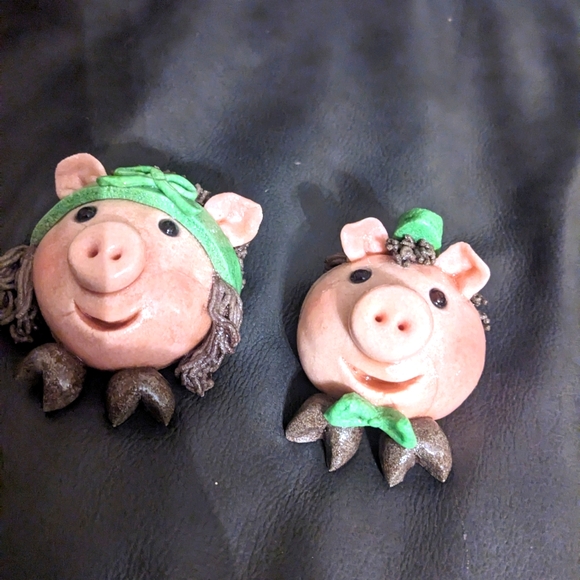 Dough art wall hanging piglet set - Picture 4 of 5